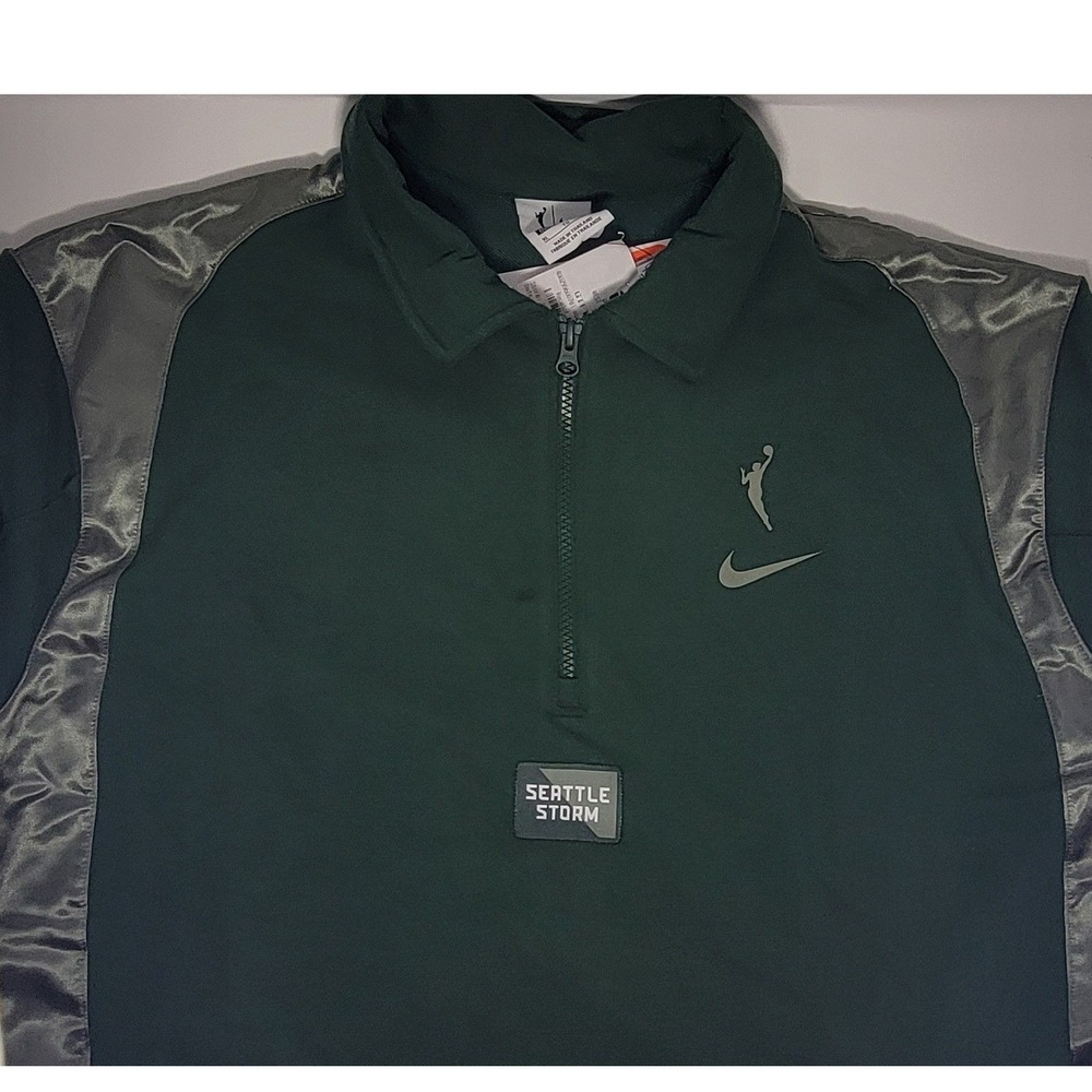 Nike Seattle Storm WNBA Dri-FIT Quarter Zip Pullover Green Grey Womens XL